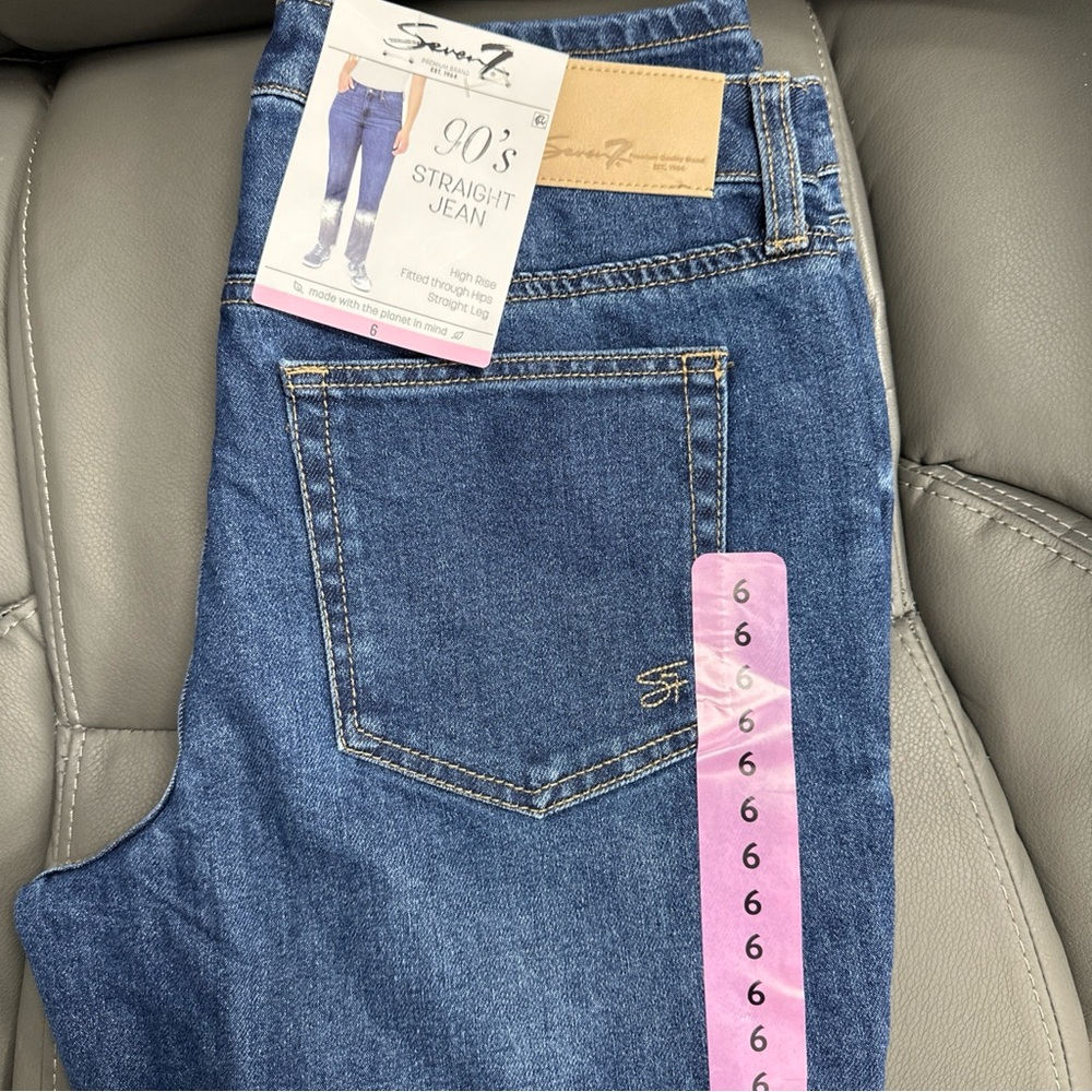Seven7 Women's Straight Leg Jeans - Classic Blue